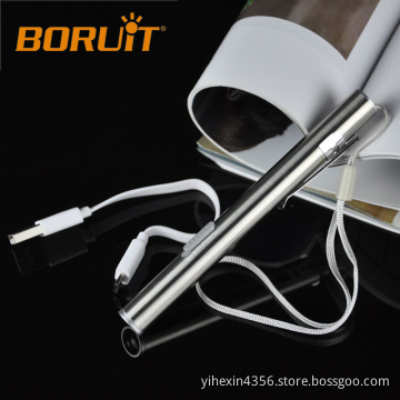 Boruit EFL0861 Stainless Steel Mini USB Pen Light